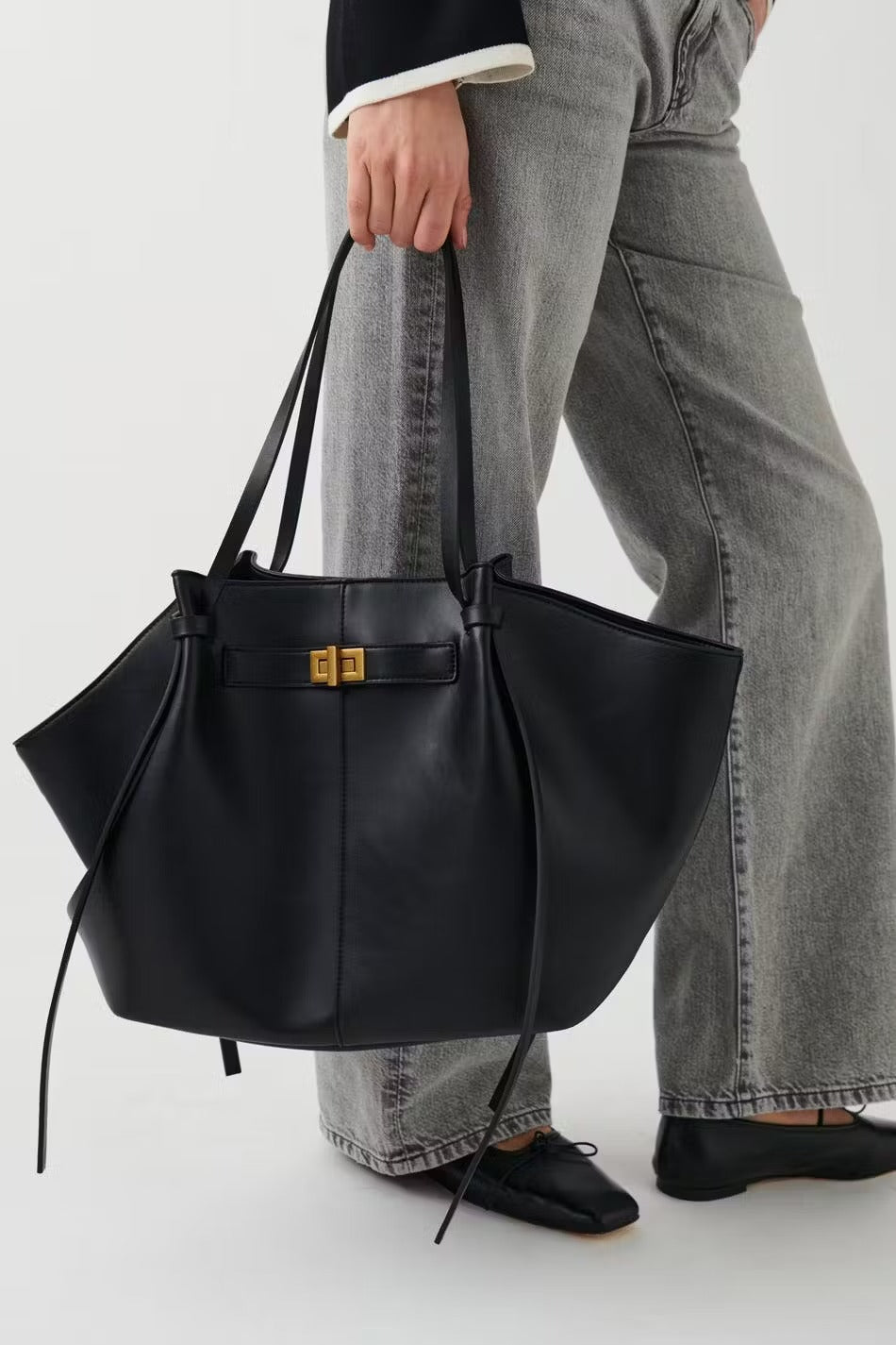 Gina Tricot | Long strap pu bag Black
